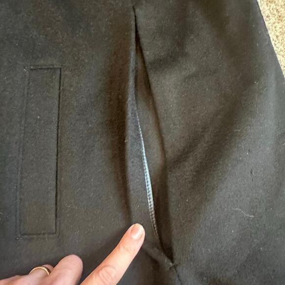 Gucci Y2K Tom Ford 2002 Runway Leather Trim Cashmere Zip Cape Black Size 44 M/L - Picture 7 of 13